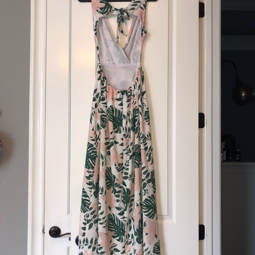 Long Floral Backless Dress